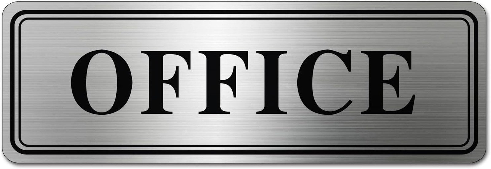 Metal Stainless Steel Office Sign for Doors,With Self Adhesive,9X3In(Office 1Pcs
