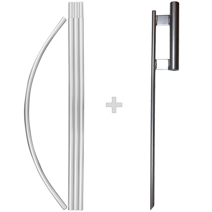 WINDLESS POLE & GROUND SPIKE – For Swooper Feather Flag Kit Full Sleeve