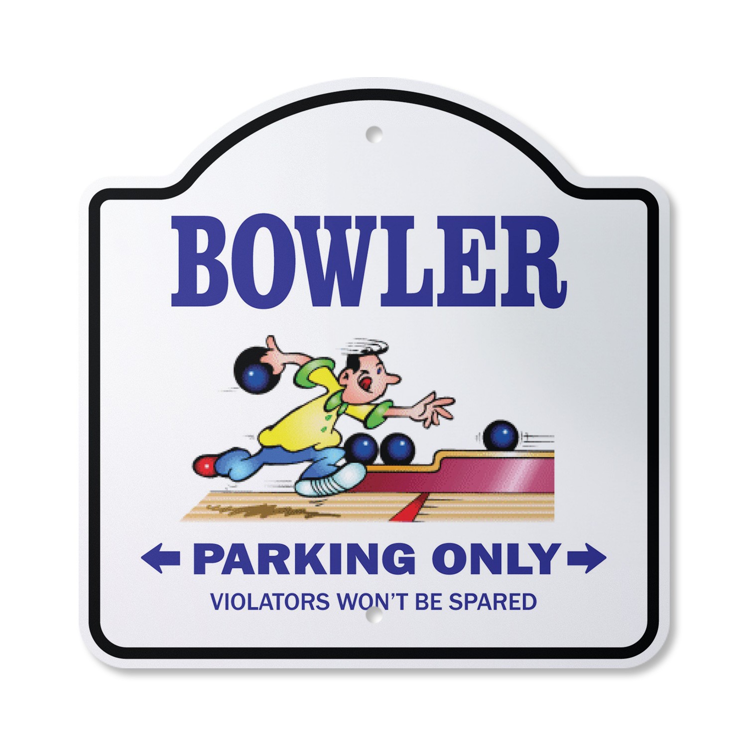 Bowler Plastic Novelty Sign Parking Bowling Ball Shirt Bag Team Pin