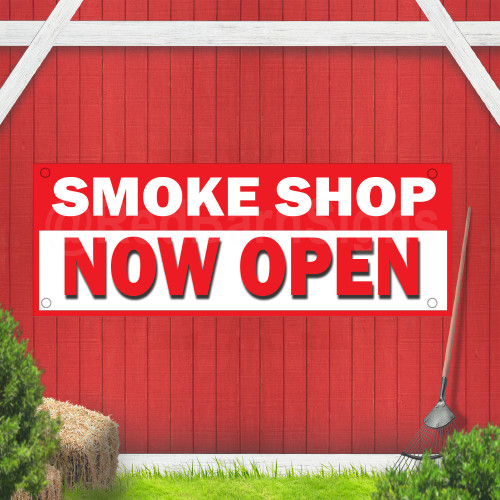 Smoke Shop Now Open Indoor Outdoor Vinyl Banner Design