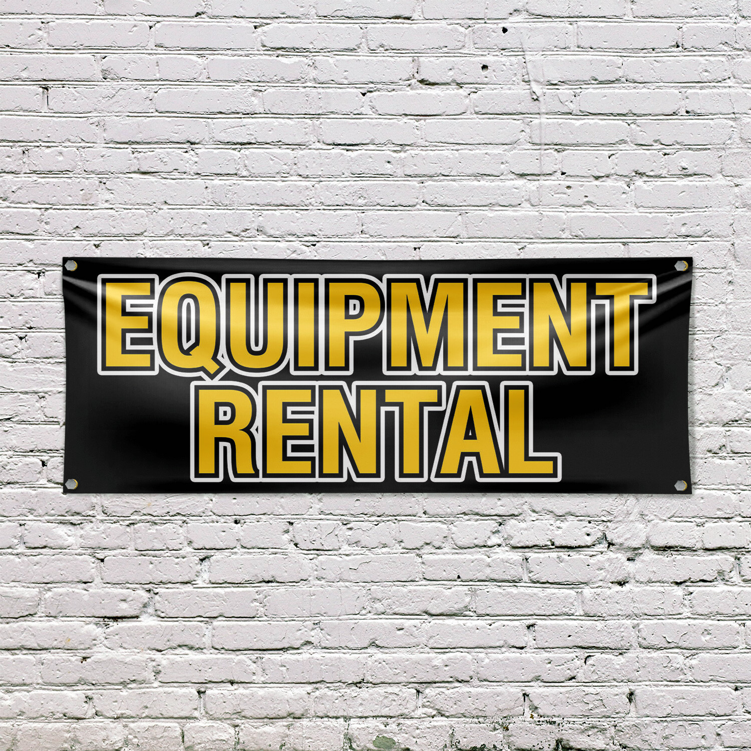Equipment Rental Vinyl Banner Sign with Metal Grommets Heavy-Duty Single-Sided