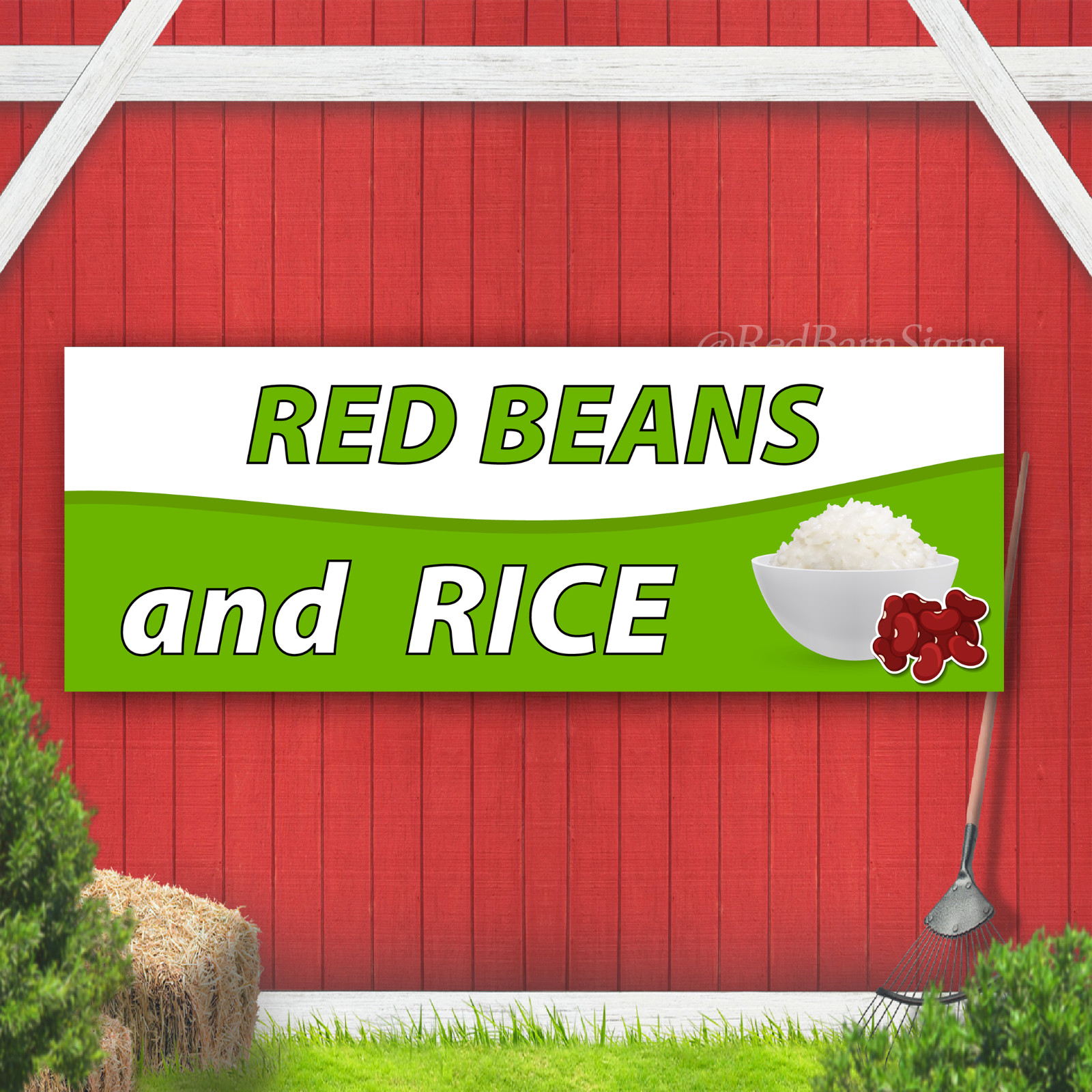 Red Beans And Rice Indoor Outdoor Vinyl Banner Design