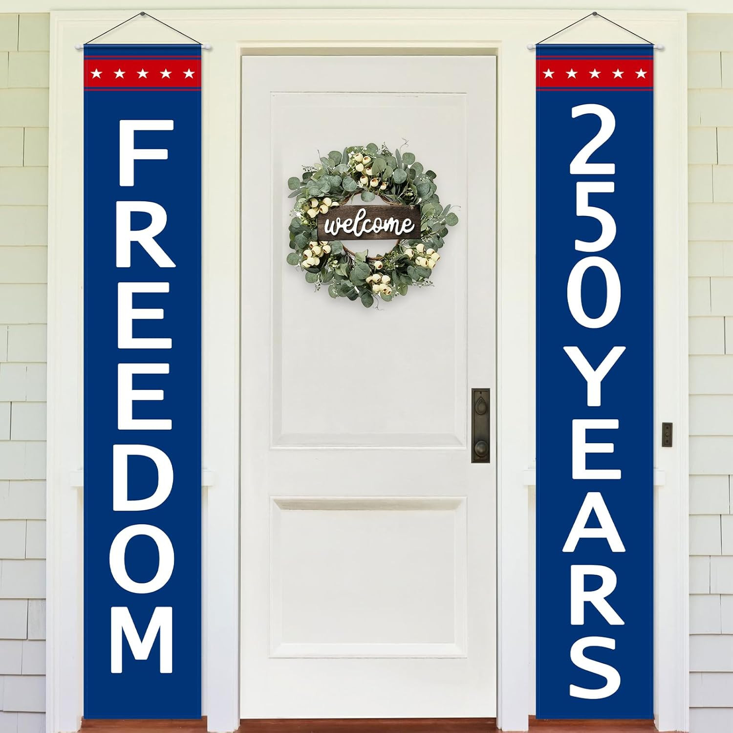 250th Anniversary Patriotic Banner Sign Set for Celebrations and Decor