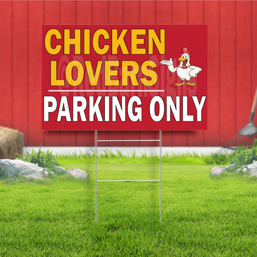 Chicken Lovers Parking Only Indoor Outdoor Yard Sign