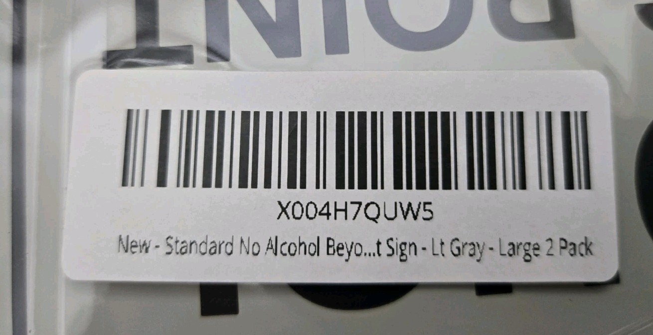 Signs ByLITA 2-Pack No Alcohol Beyond This Point Gray 9x3in Venue NEW