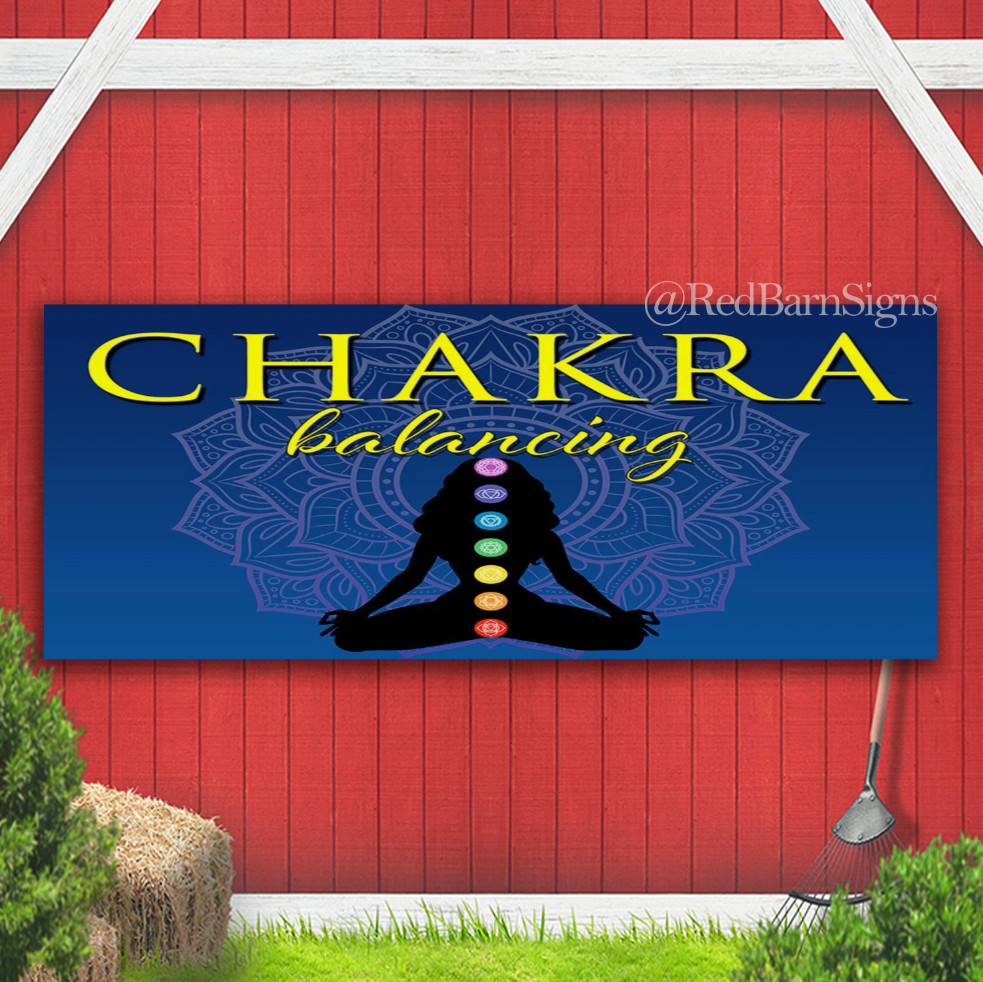 Chakra Balancing Indoor Outdoor Banner Sign with grommets
