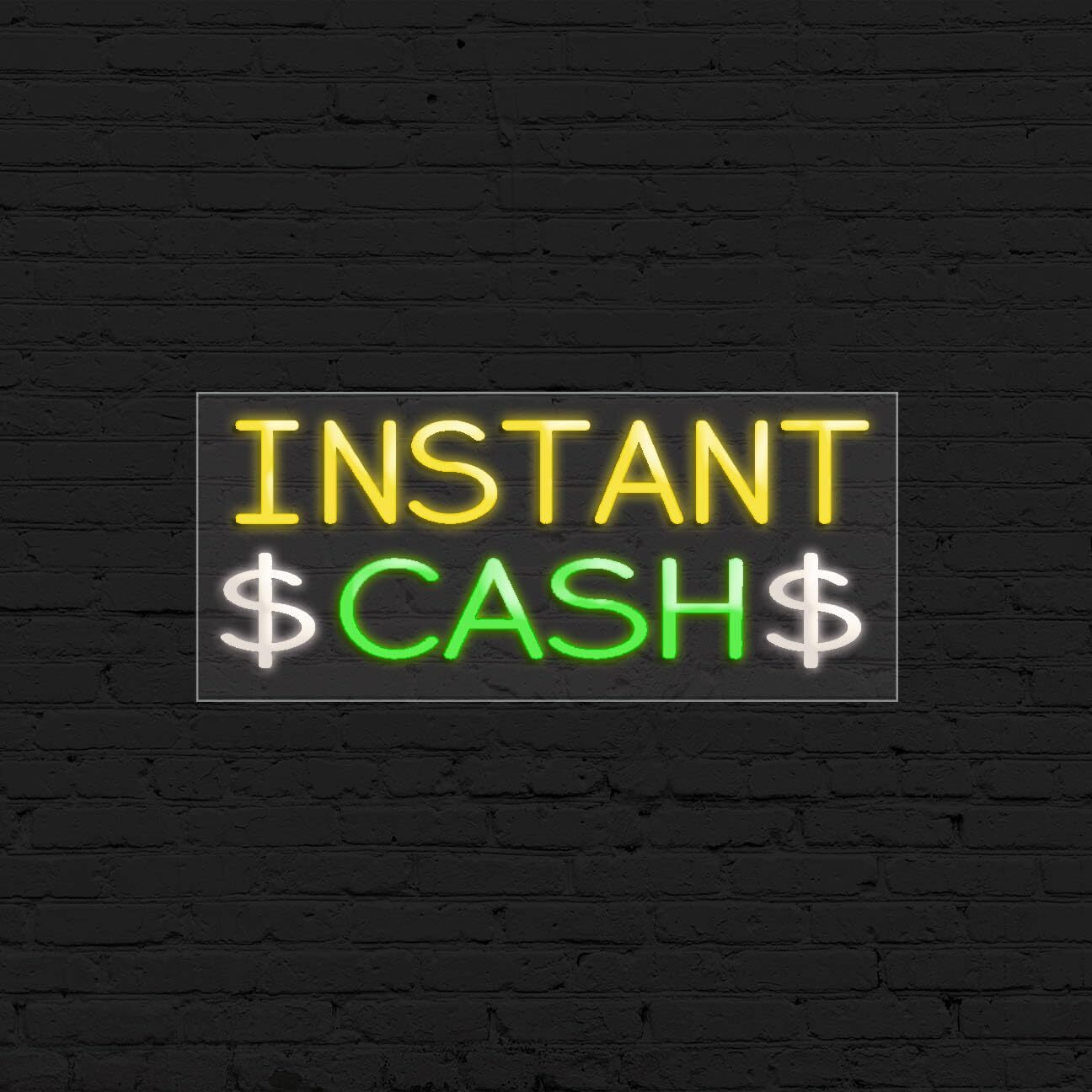 Instant Cash Sign for Business Displays | LED Flex Neon | 32″W x 13″H x 1″D