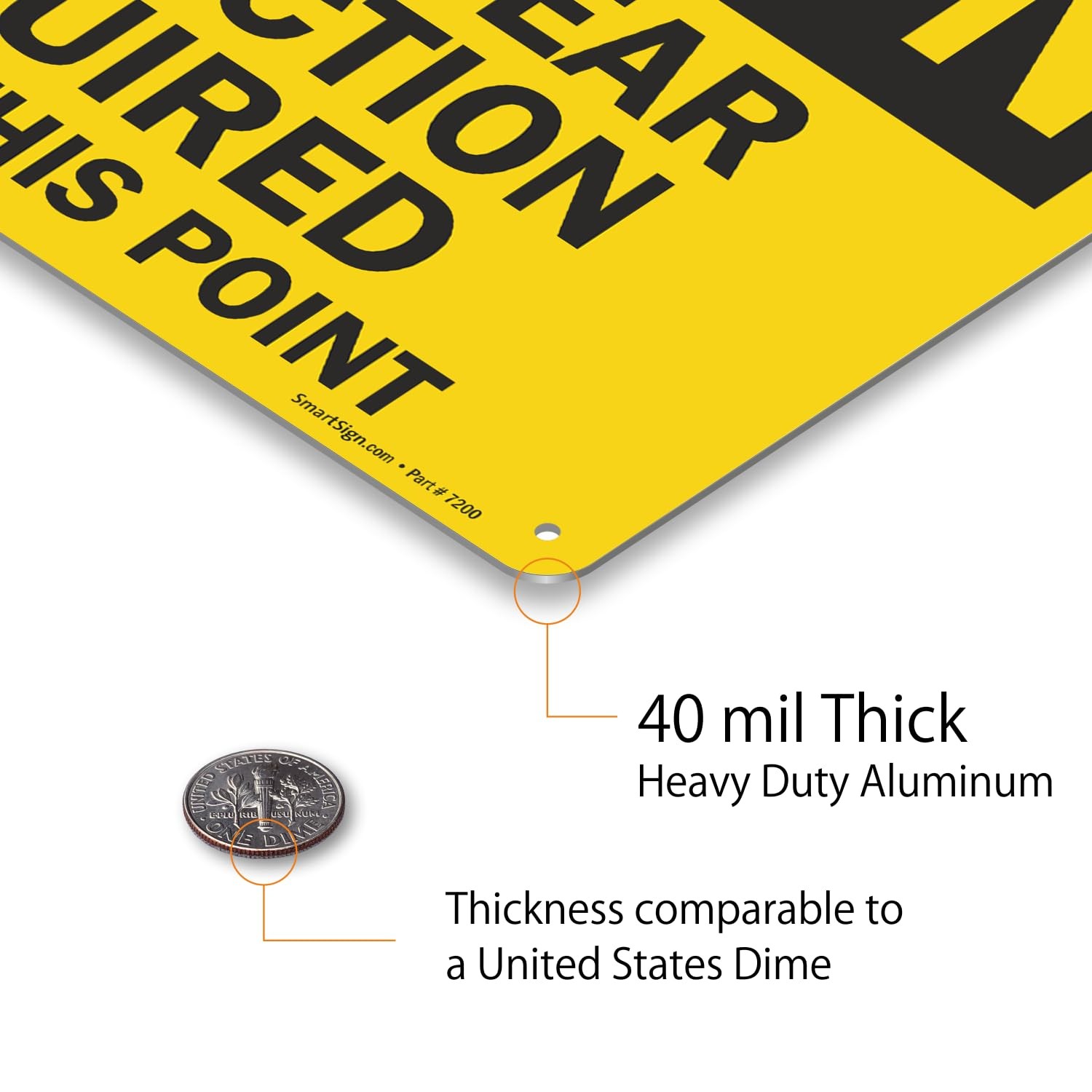 U91521NA_10x14 Caution Eye Ear Protection Required Sign Aluminum 10×14 Inch