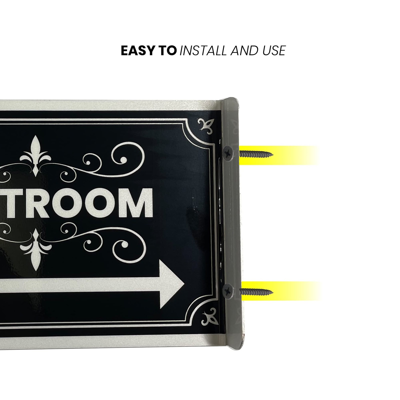 DOUBLE SIDED ALUMINUM RESTROOM SIGNS 2 PACK METAL BATHROOM SIGNS FOR OFFICE O…
