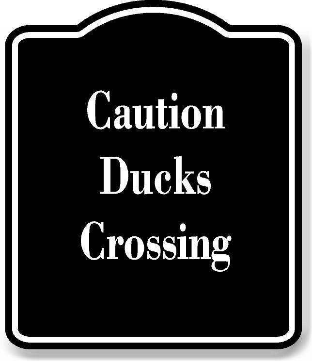 Caution – Ducks Crossing BLACK Aluminum Composite Sign