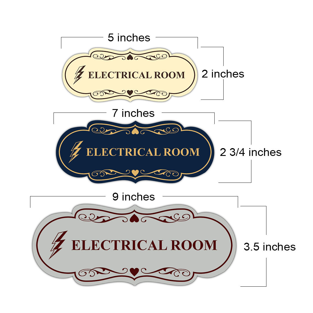 Designer Electrical Room (Lightning) Wall or Door Sign