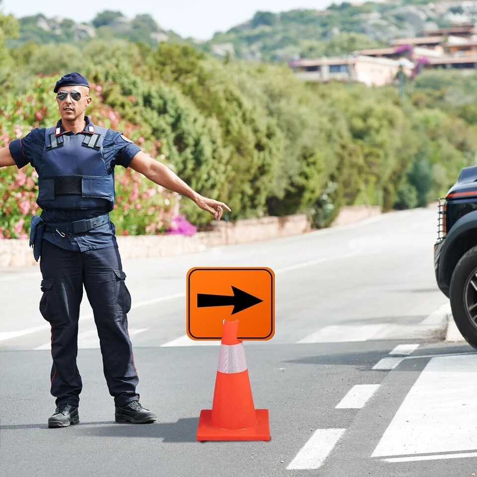 Traffic Arrow Orange Detour Signs Road Cone Top Directional Left Right Arrows Si
