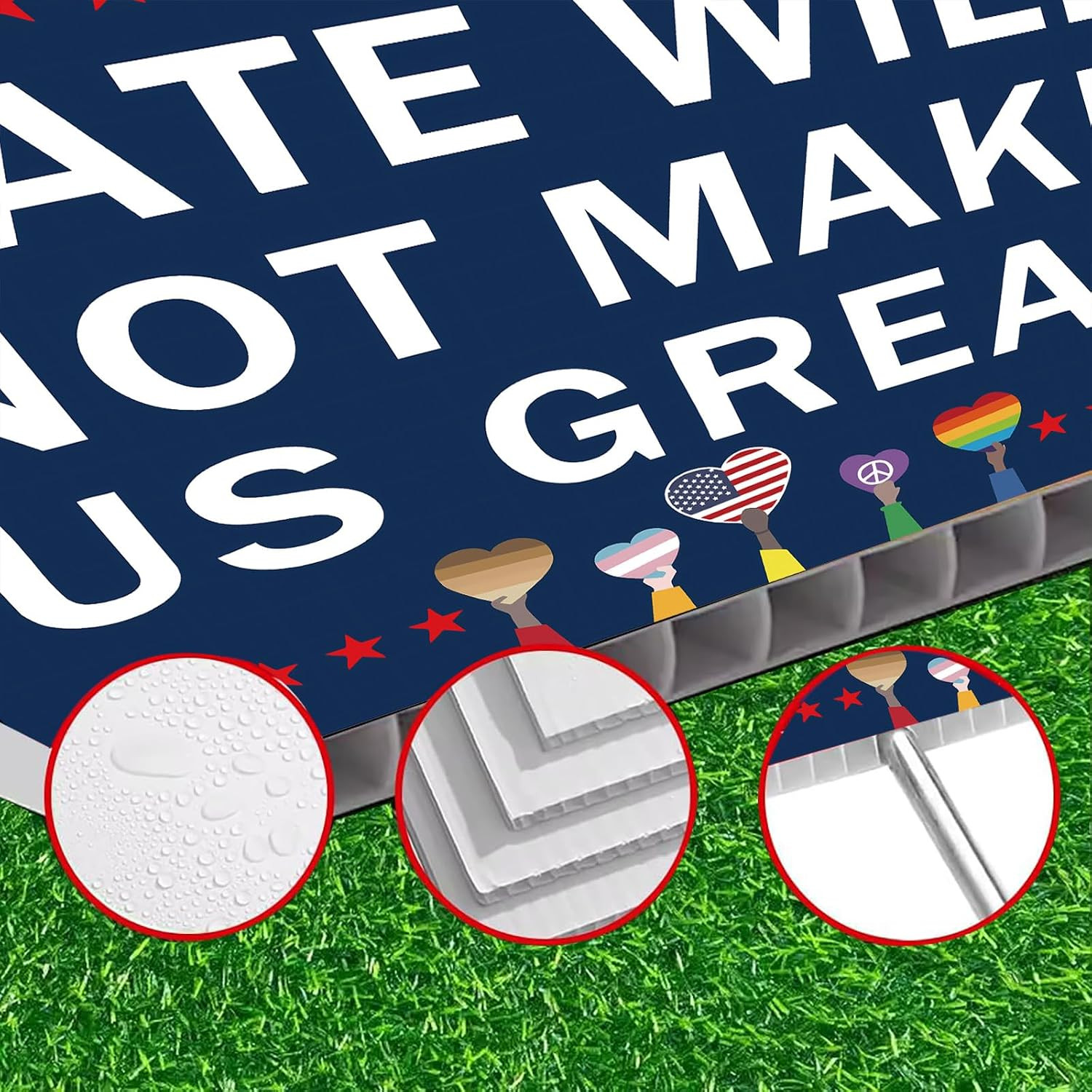 Anti Trump Yard Signs Hate Will Not Make America Great Yard Sign Double Sided Co