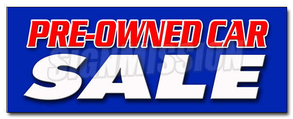 PRE-OWNED CAR SALE DECAL sticker used auto automobile buy here we finance