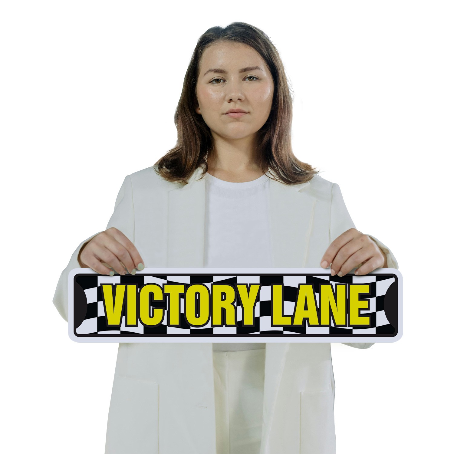 VICTORY LANE Street Sign (2 Pack) Metal Plastic winner racing car bike running