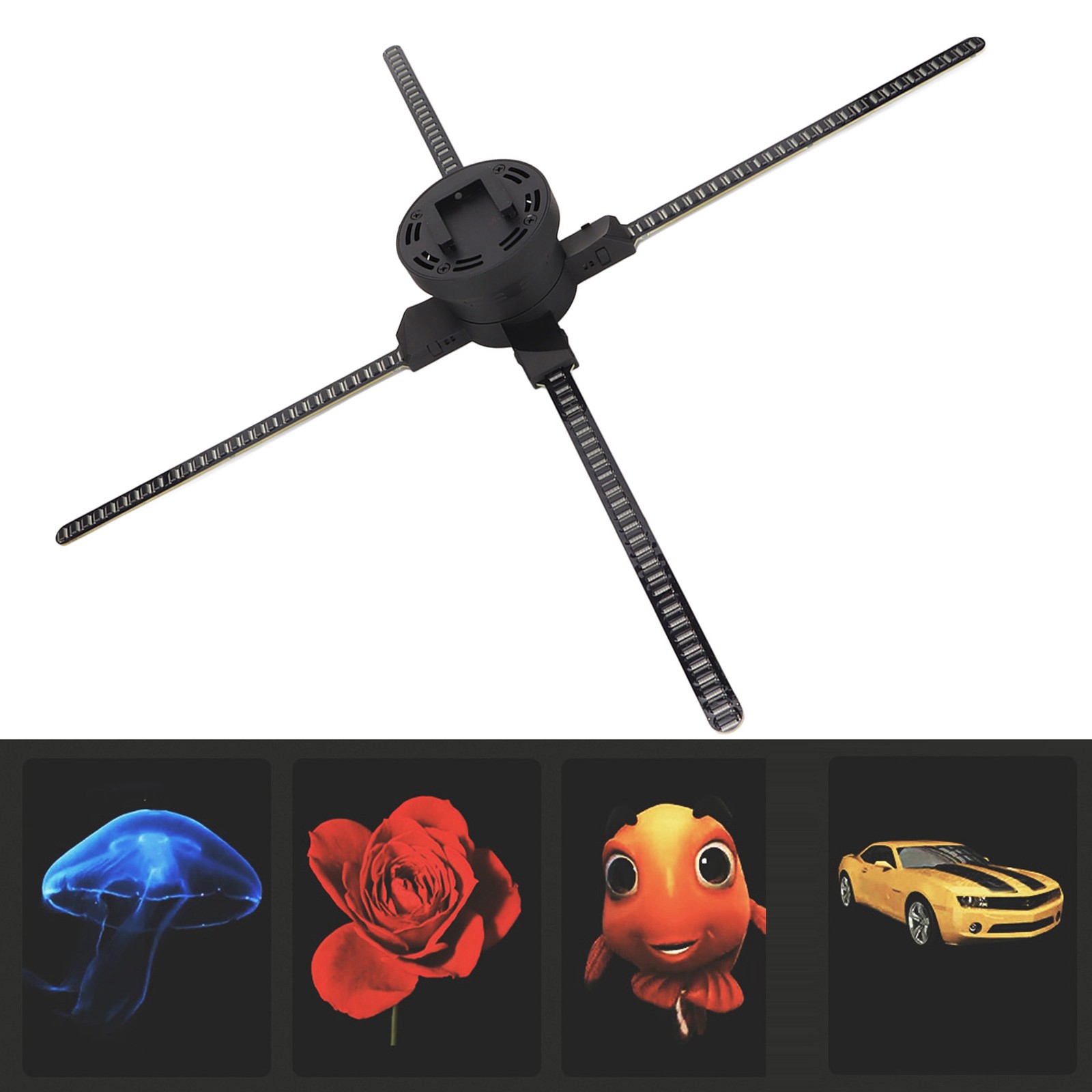 768 LED 3D Hologram Projector Fan 1024x768P 25.2″ Large Display WiFi APP Remote