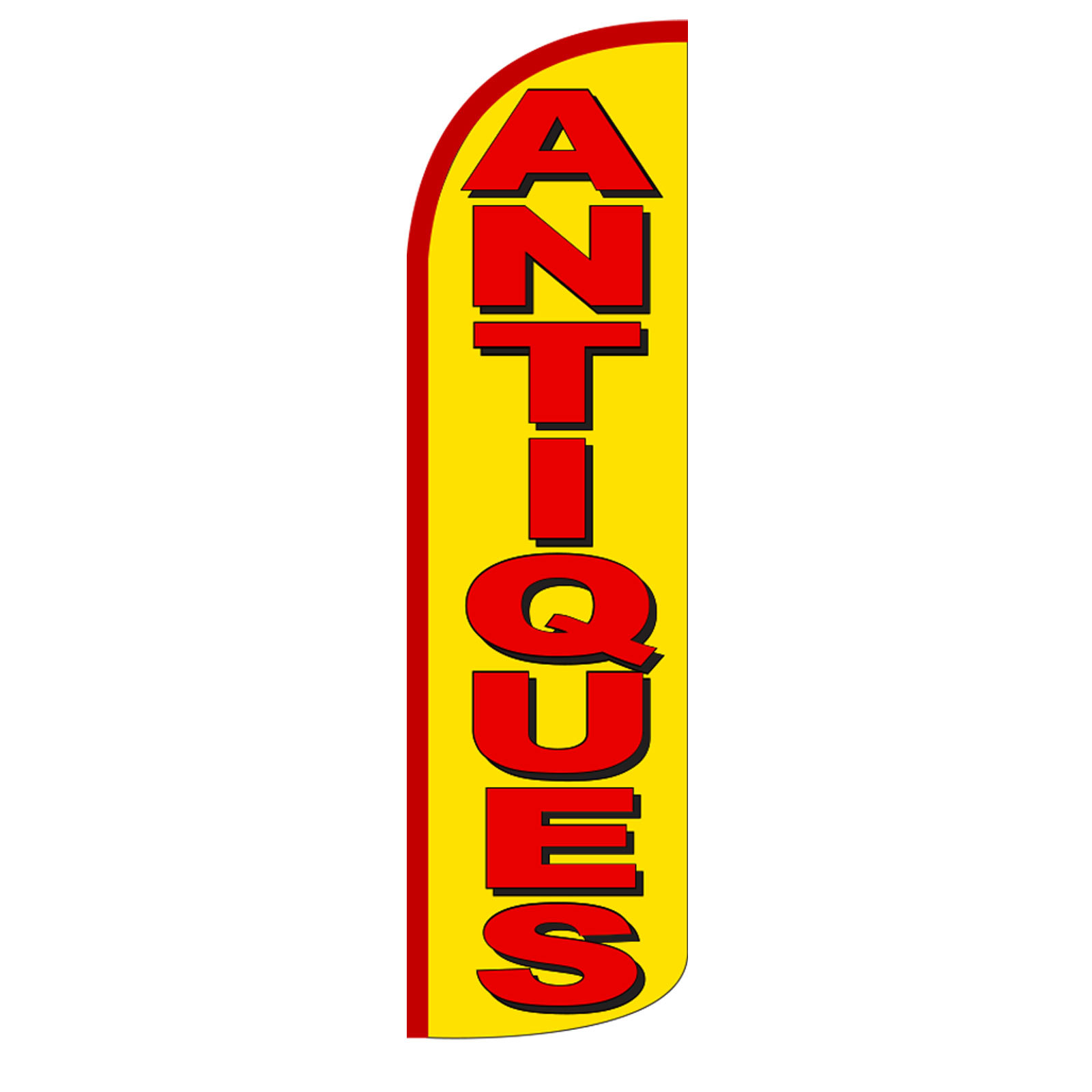 Antiques Yellow Windless Advertising Sign Feather Flag Only Banner 30% Wider