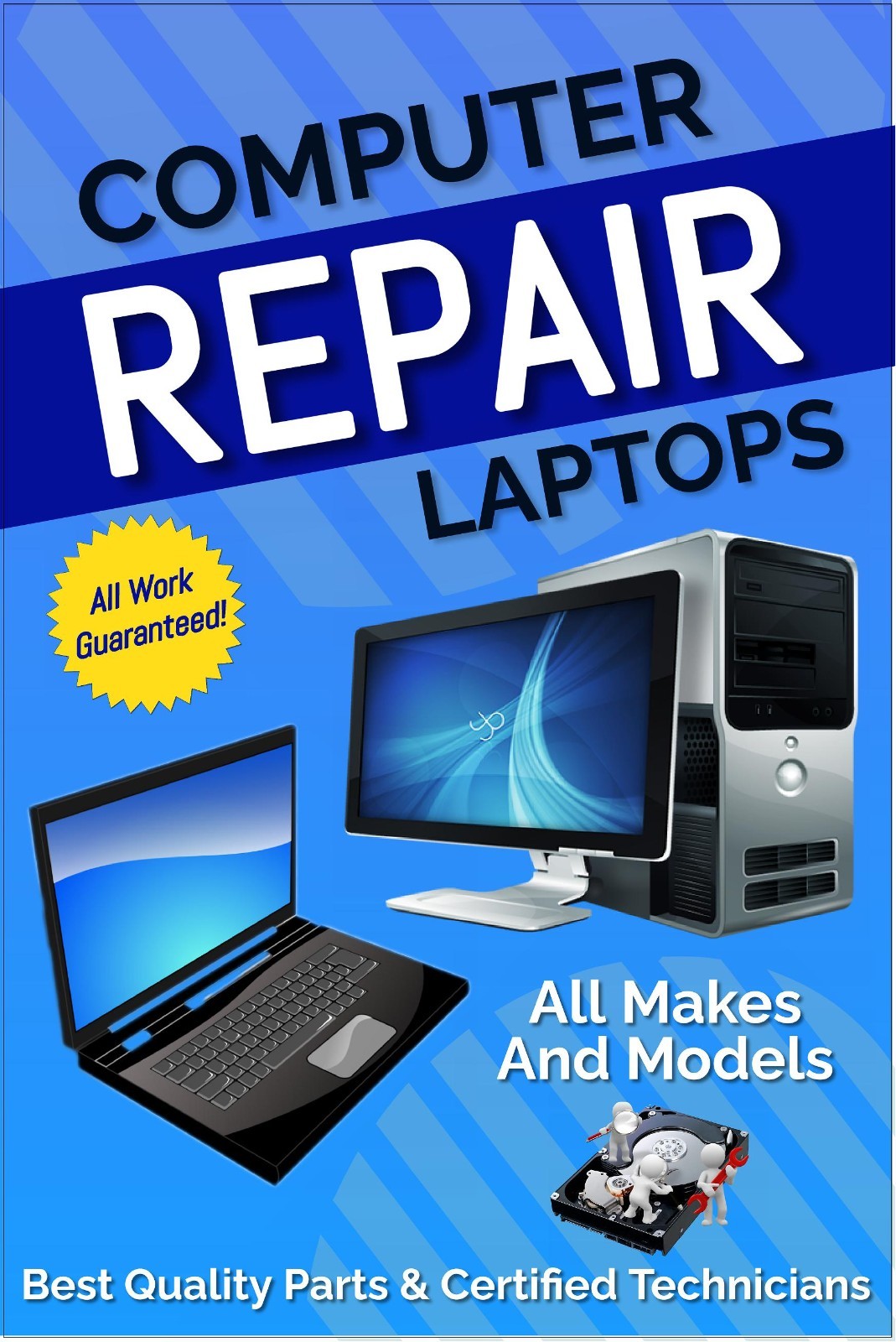 Computer and laptop Repair Advertising Poster Sign