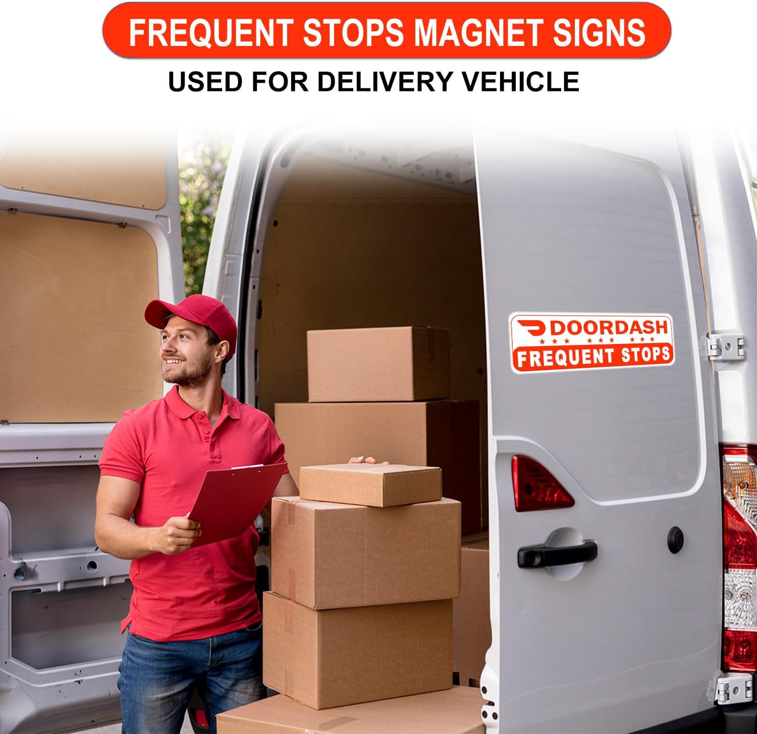 2 Pack Doordash Magnetic Sign for Car, Doordash Car Magnets Sign, Reflective …