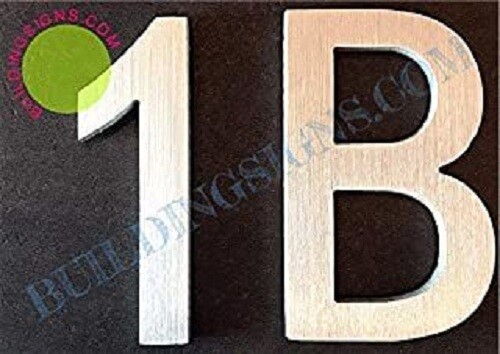 Apartment Number 1B Sign (Brush Silver,, Rust Free, 2.75 inch)….–REF24-1027