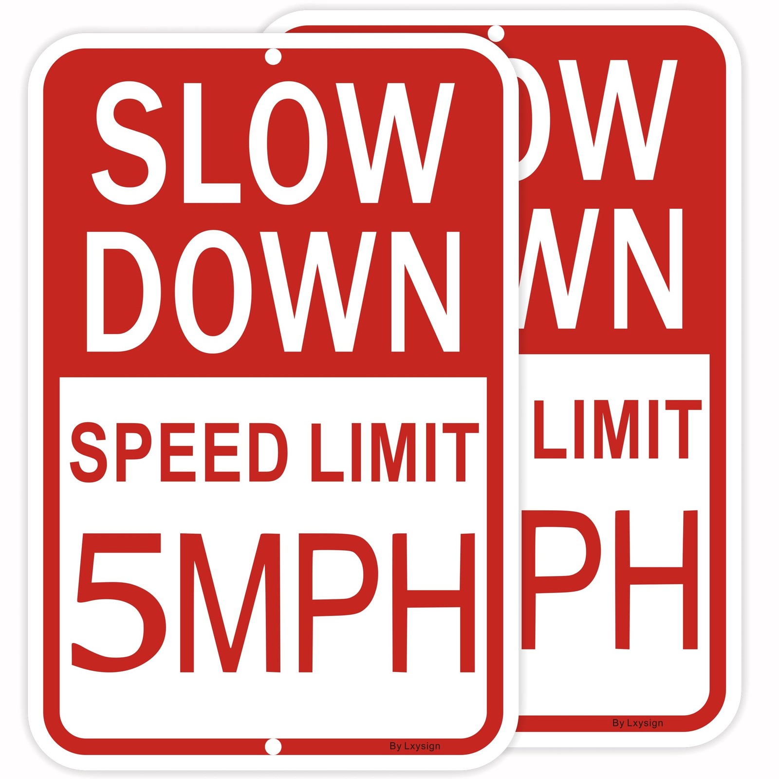 Slow Down Sign, Speed Limit 5 MPH Sign, 18×12 Inches, Reflective Aluminum, Se…