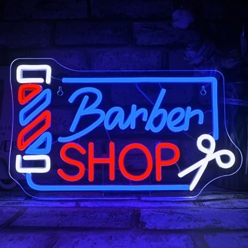 Barber Shop Neon Sign Barber Pole Led Signs for Wall Decor Salon Station Neon…