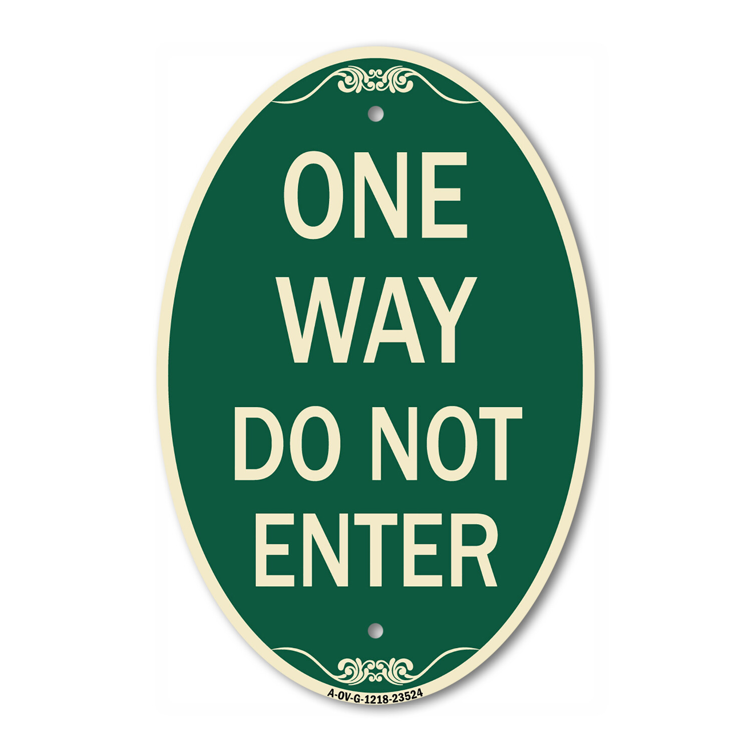 SignMission Designer Series Sign – One Way Do Not Enter 12″ x 18″ Aluminum Sign