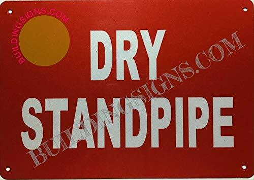 Dry Standpipe Sign (Aluminium, Reflective, RED 7×10)-ref0420