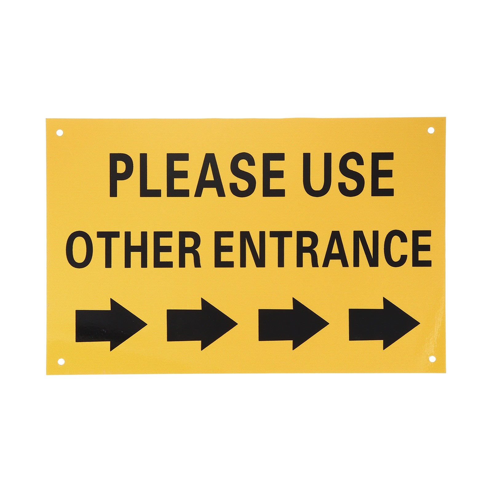 Please Use Other Entrance Sign, Right Arrow, Bright Yellow on Black