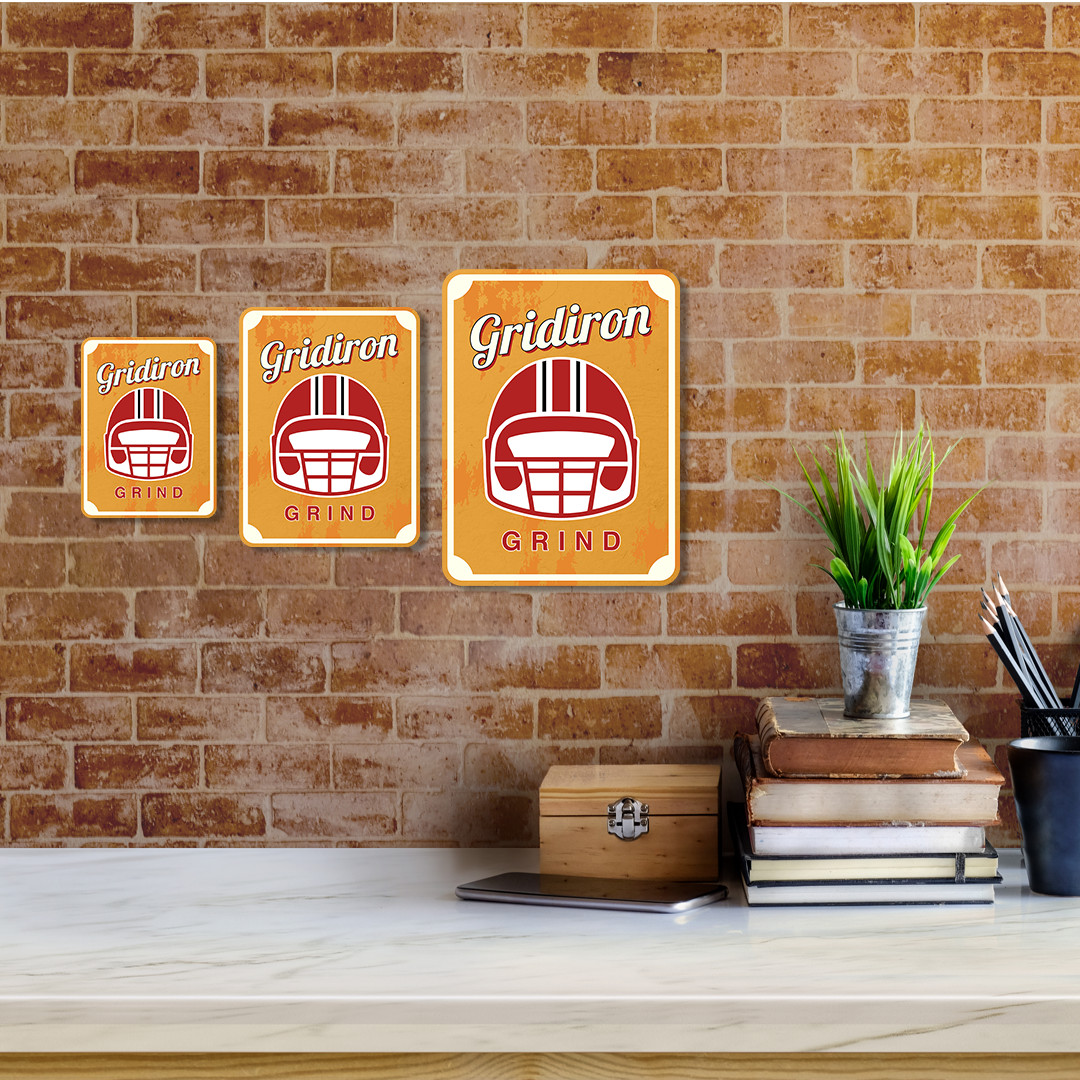 Portrait Round Plus Gridiron Grind Wall or Door Sign