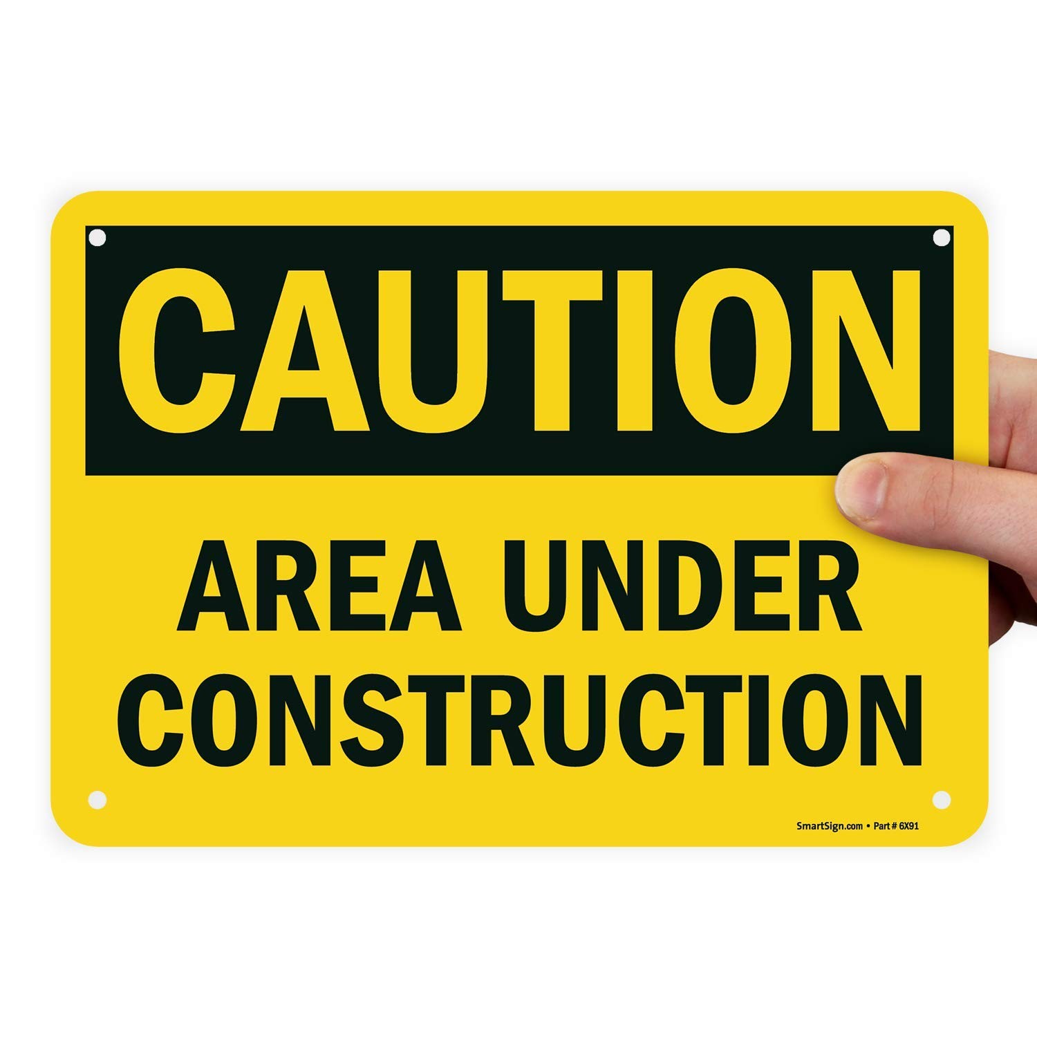 1 PCS U91377NP_7x10 Caution Area Under Construction Sign 7×10 Inch Plastic