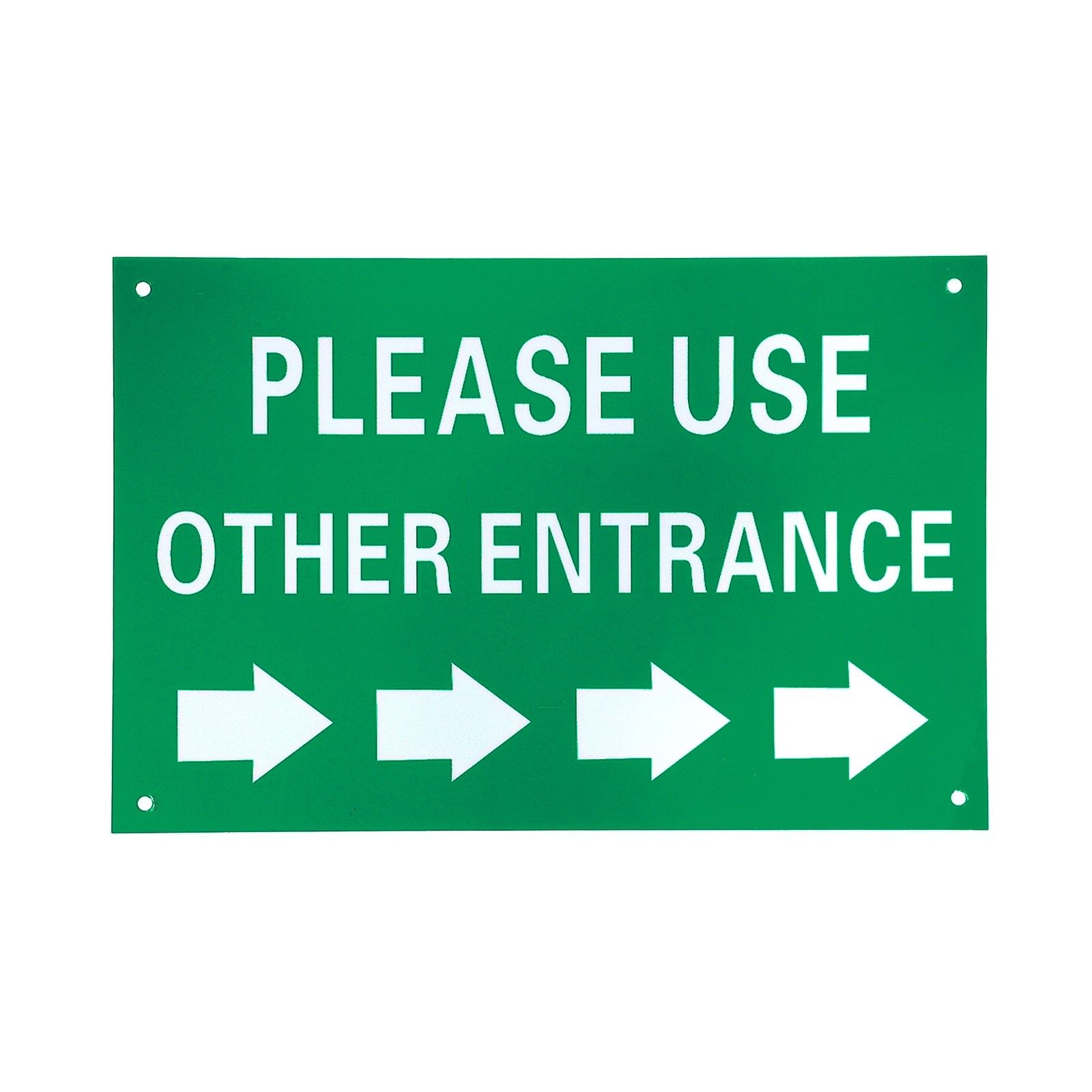 Please Use Other Entrance Sign, Right Arrow, Dark Green on Light Beige