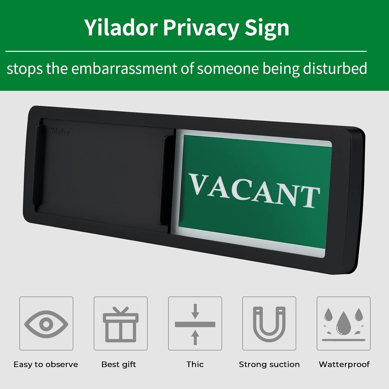 7”X2” Magnetic Privacy Indicator, Do Not Disturb Sign for Office, Vacant Occup