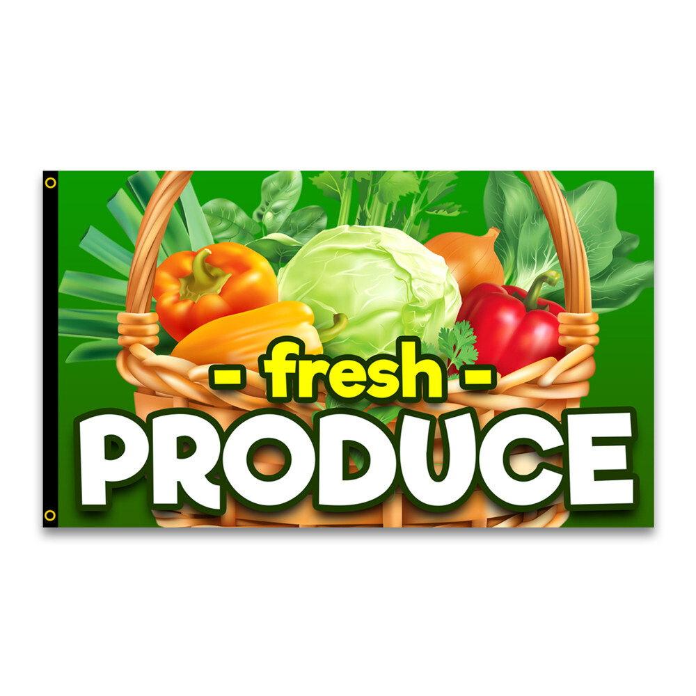 Fresh Produce Premium 3×5 foot Flag OR Optional Flag with Mounting Kit