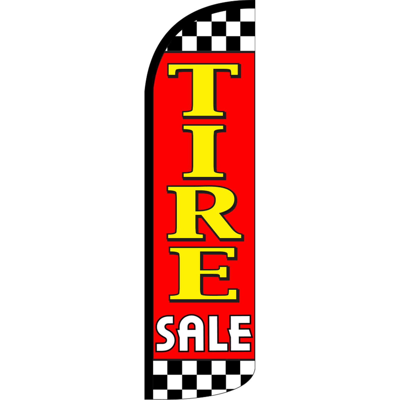 Tire Sale Red 3 ft X 11 1/2 ft Windless Swooper Flag
