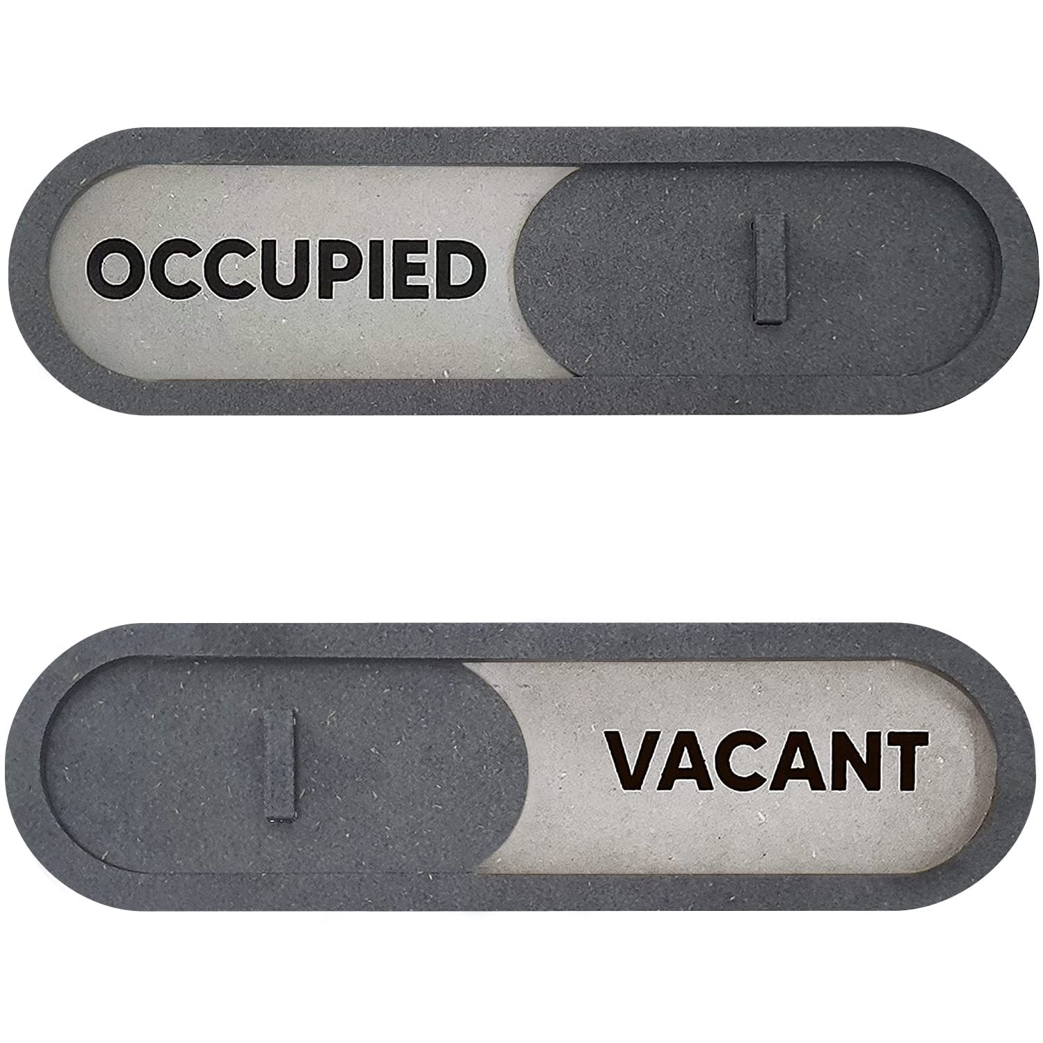 Vacant Occupied Slider Door Sign for Home Office – Premium MDF 7.5 x 2.2 in Gray