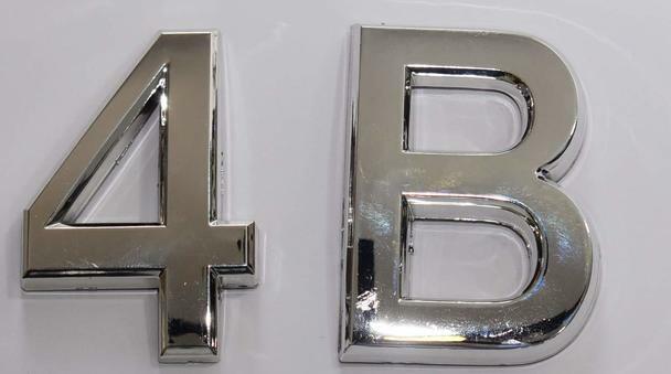 Apartment Number 4B Sign/Mailbox Number Sign, (Silver,3D,…–REF24-1027