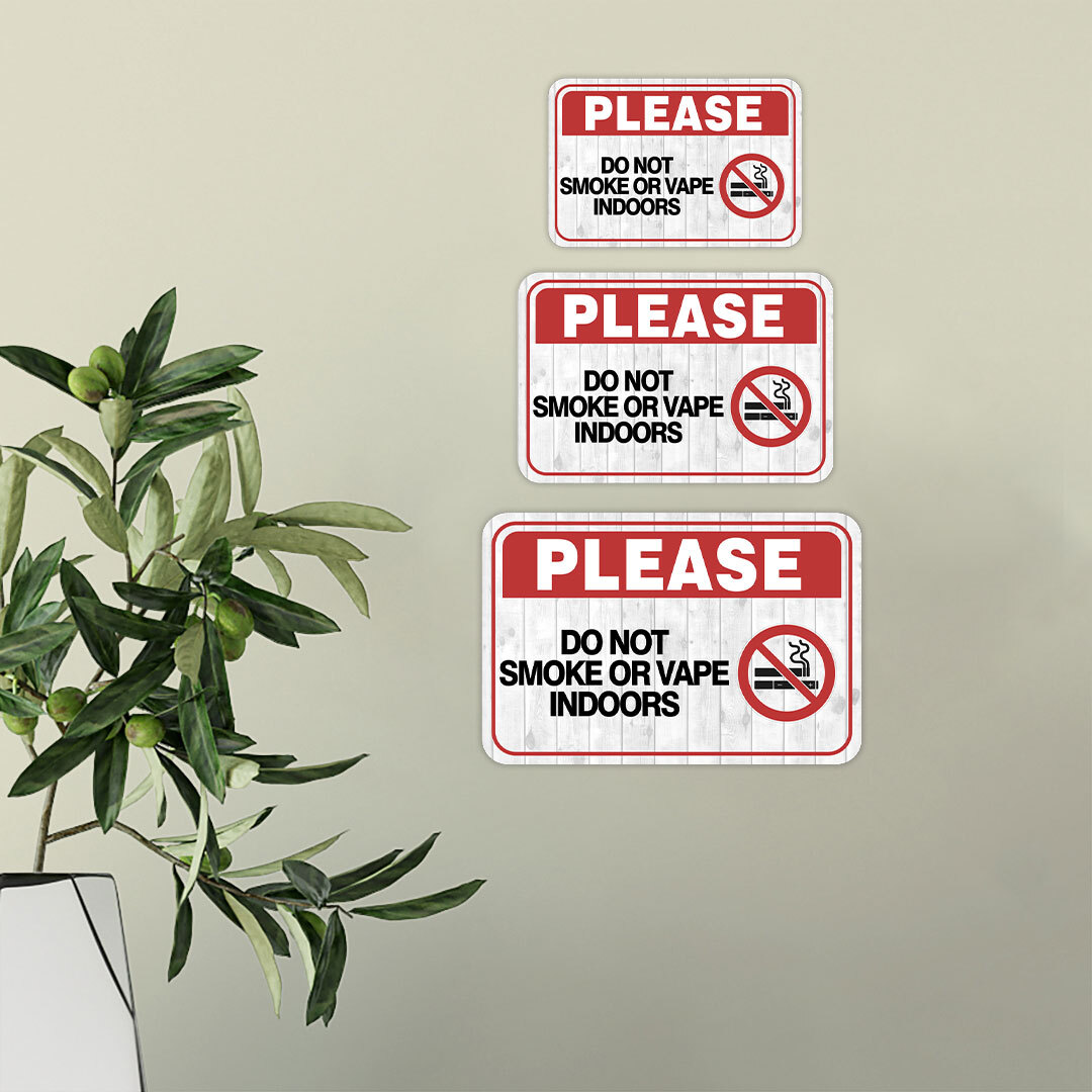 Classic Framed Plus Please Do Not Smoke Or Vape Indoors Door or Wall Sign