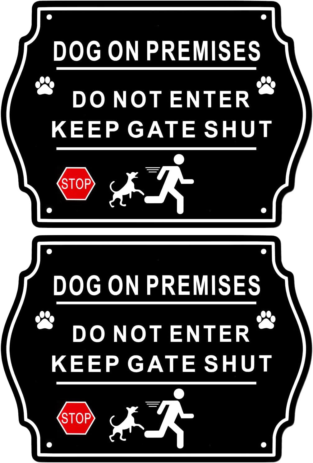 2 Pack Dog on Premises Sign – 9.84″ X 7.08″ Do Not Enter Sign .040 Rust Free Alu