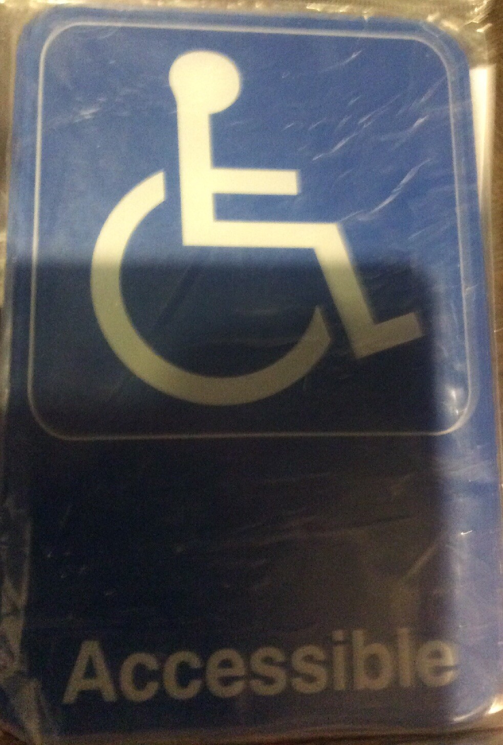 HANDICAP ACCESSIBLE 6 x 9″ SELF STICK DOOR WALL SIGN