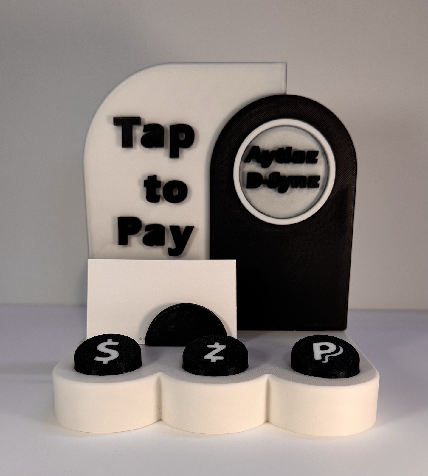 3D Printed NFC/ card holder sign With 3 Programmed NFC Tags Of Your Choosing.