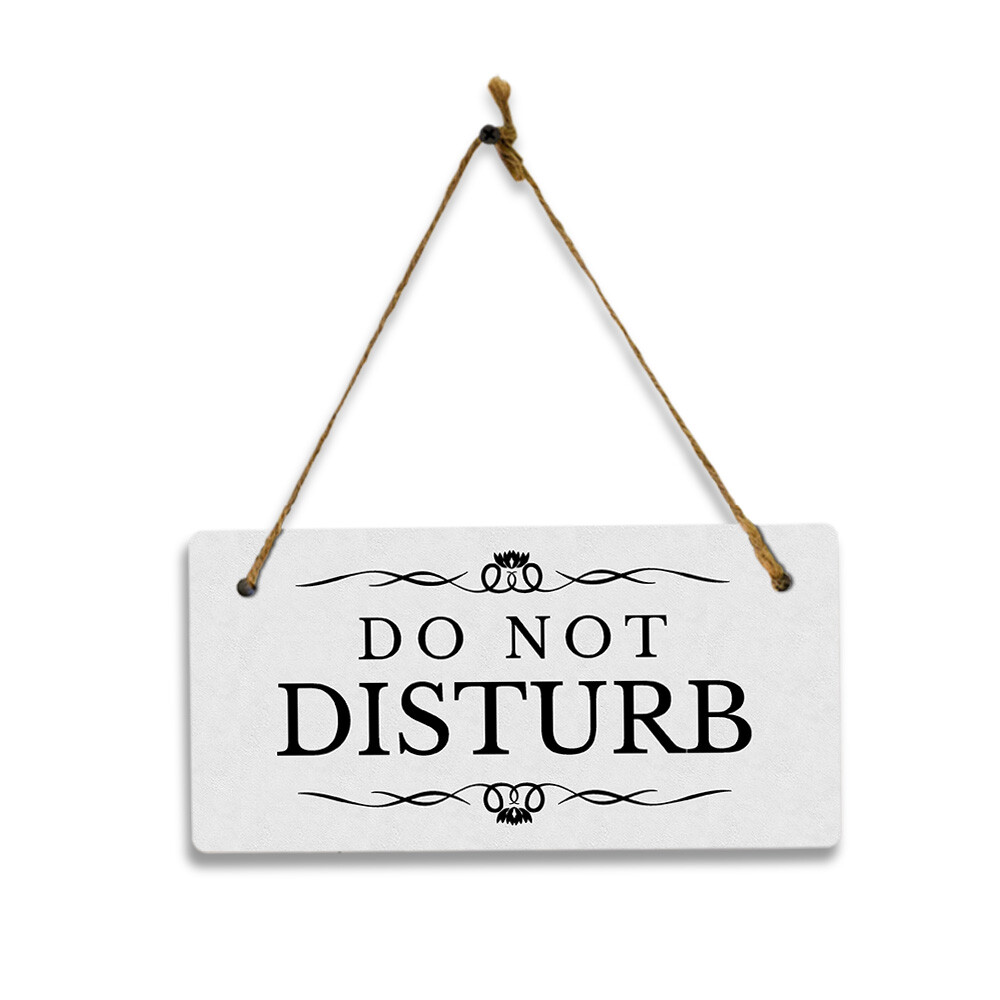 Do Not Disturb 5″ x 10″ Hanging Wall or Door Sign | Rustic Twine