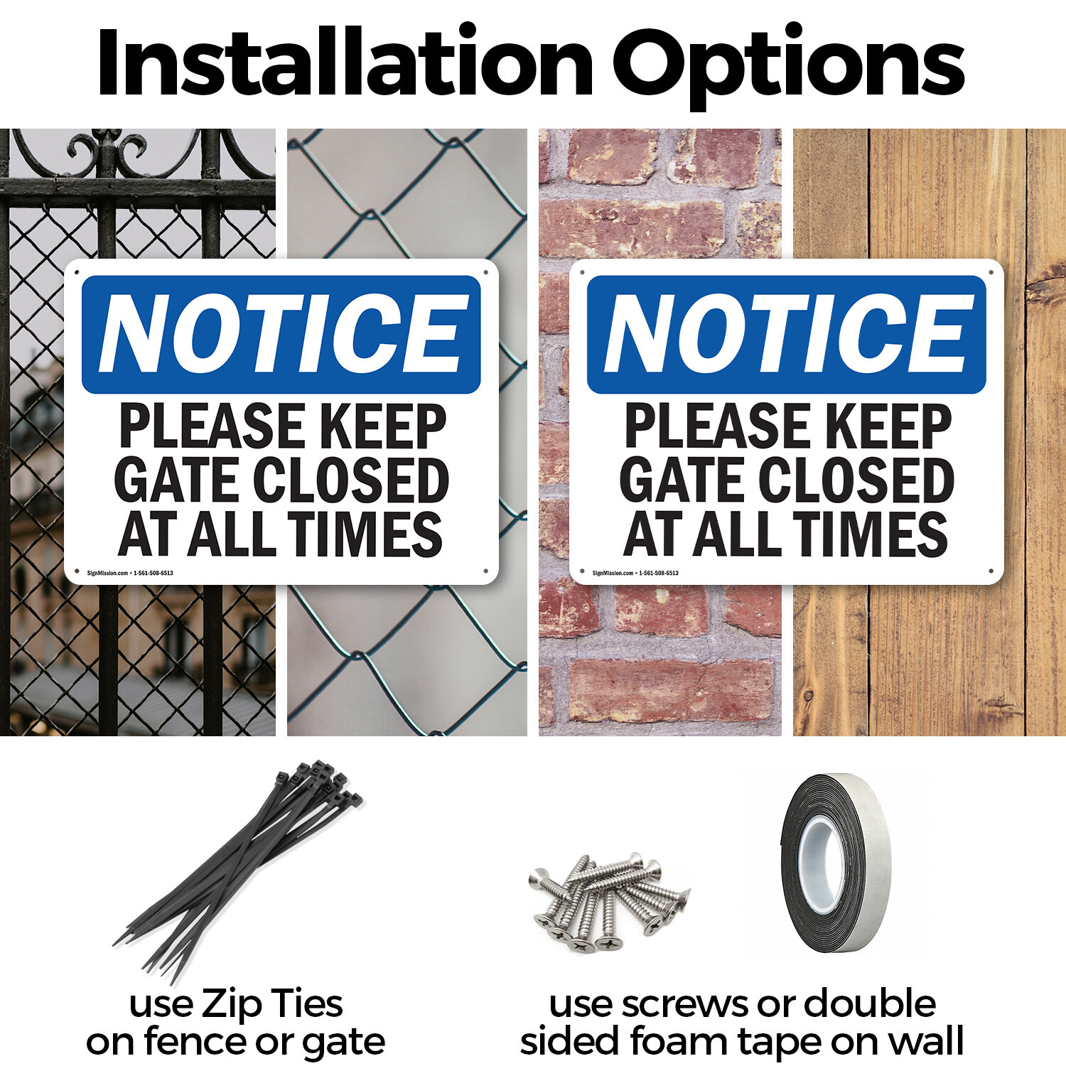 (2 Pack) Please Keep Gate Closed At All Times OSHA Notice Sign Decal Metal