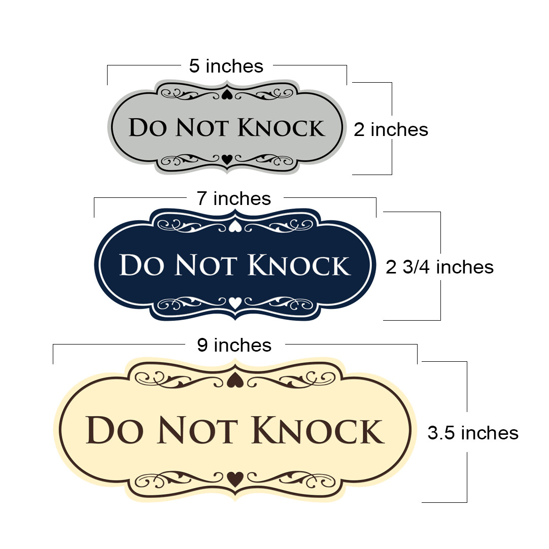 Designer Do Not Knock Wall or Door Sign