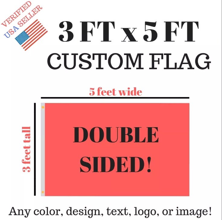Custom Flag DOUBLE Sided Banner 3×5 feet size USA SHIP High Quality Triple Layer
