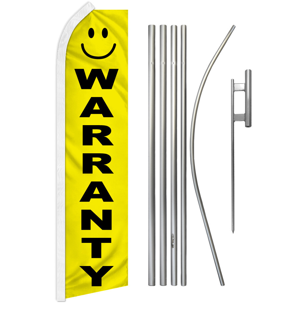 Warranty Swooper Flutter Feather Advertising Flag Pole Kit Warranty Dealership