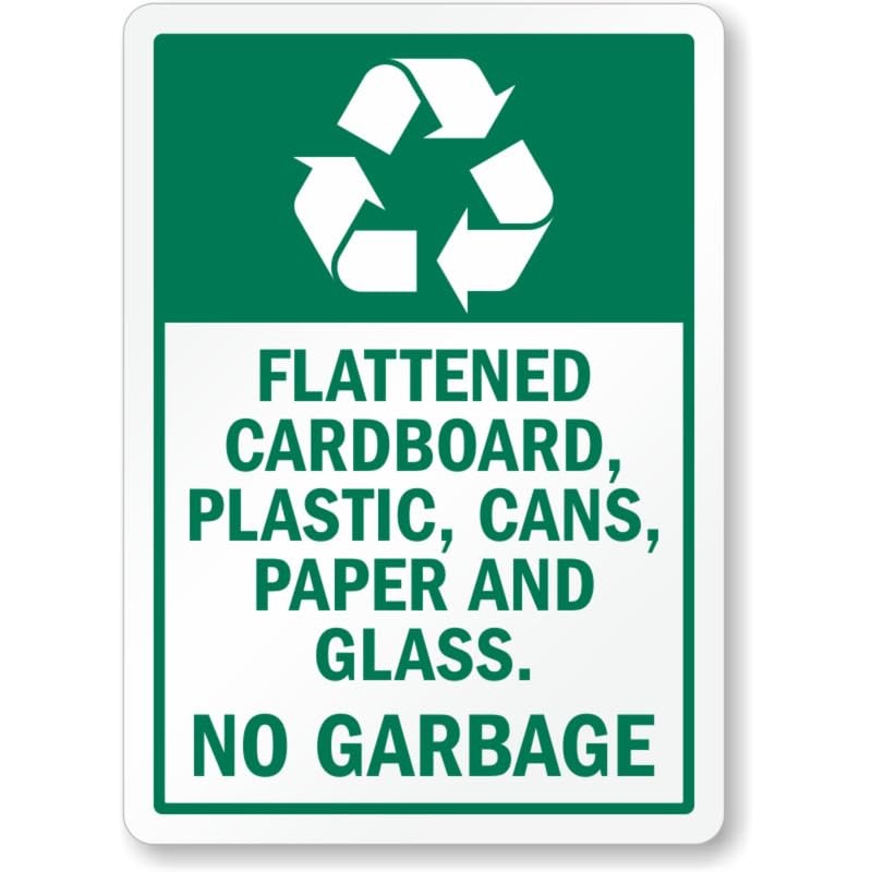 Flattened Cardboard Paper Glass Aluminum Weatherproof Sign b01673