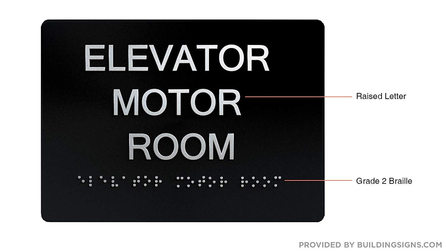 Elevator Motor Room Sign Black (Aluminium, Black/Silver,Size 5×7) The Sensation