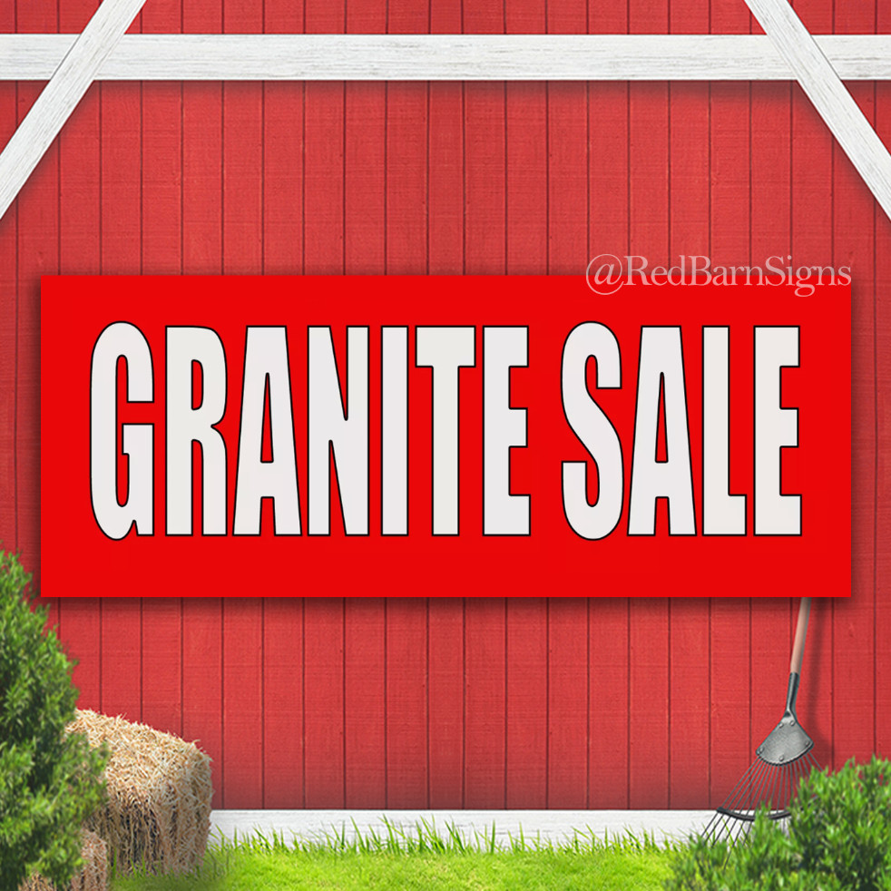 Granite Sale Red Home Remodeling Vinyl Banner Sign With Grommets