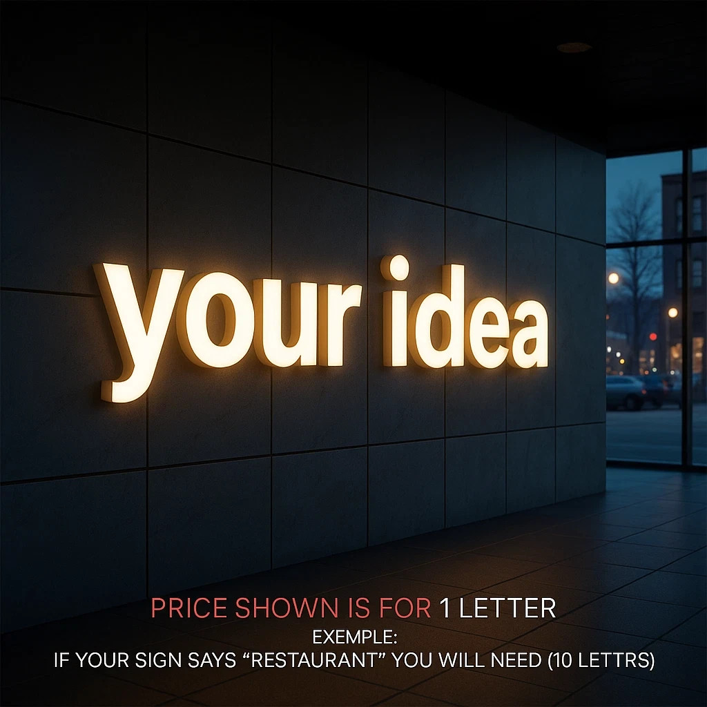 𝑵𝓙̶ Your Idea Custom 3D Channel Letters Illuminated & Non-Illuminated